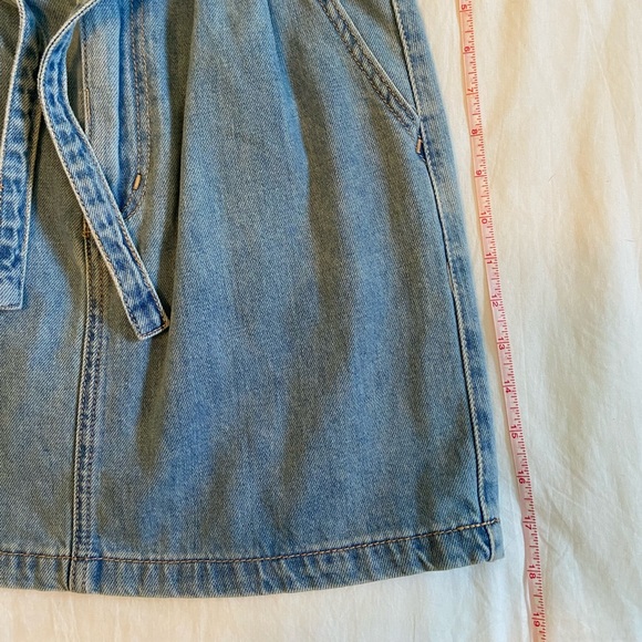 Paperbag Tie Waist Denim Mini Skirt - Picture 7 of 8